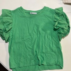 Gently worn, Zara green t-shirt. Size medium